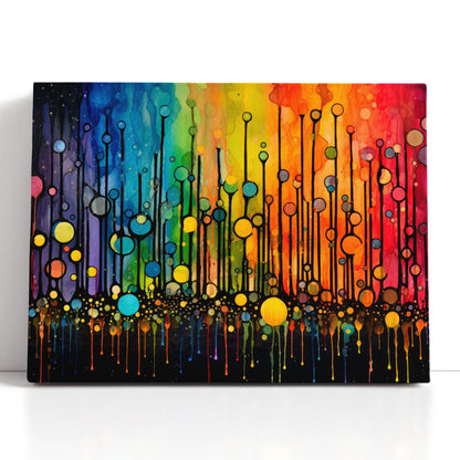 Rainbow Dribble Abstract - Canvas Print - Artoholica Ready to Hang Canvas Print