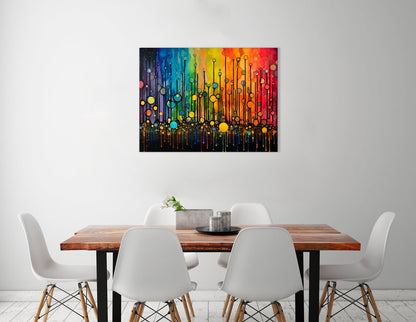 Rainbow Dribble Abstract - Canvas Print - Artoholica Ready to Hang Canvas Print