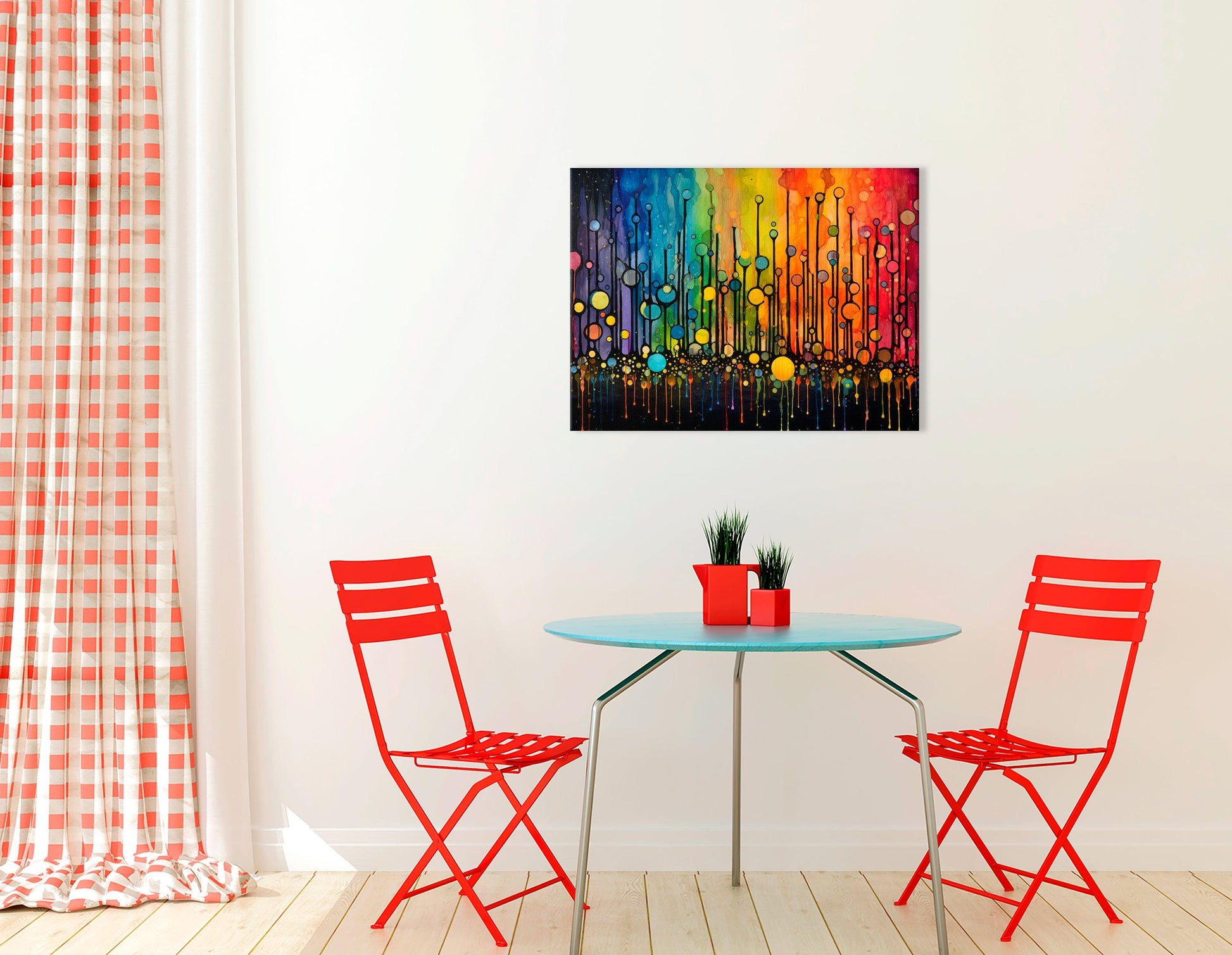 Rainbow Dribble Abstract - Canvas Print - Artoholica Ready to Hang Canvas Print