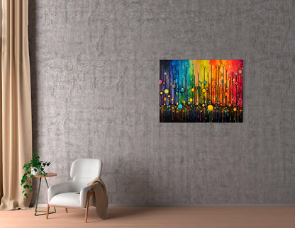 Rainbow Dribble Abstract - Canvas Print - Artoholica Ready to Hang Canvas Print