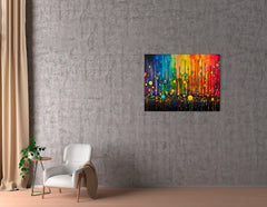 Rainbow Dribble Abstract - Canvas Print - Artoholica Ready to Hang Canvas Print