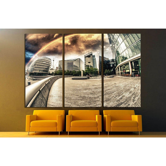 Rainbow over city skyline №1626 Ready to Hang Canvas PrintCanvas art arrives ready to hang, with hanging accessories included and no additional framing required. Every canvas print is hand-crafted, made on-demand at our workshop and expertly stretched aro