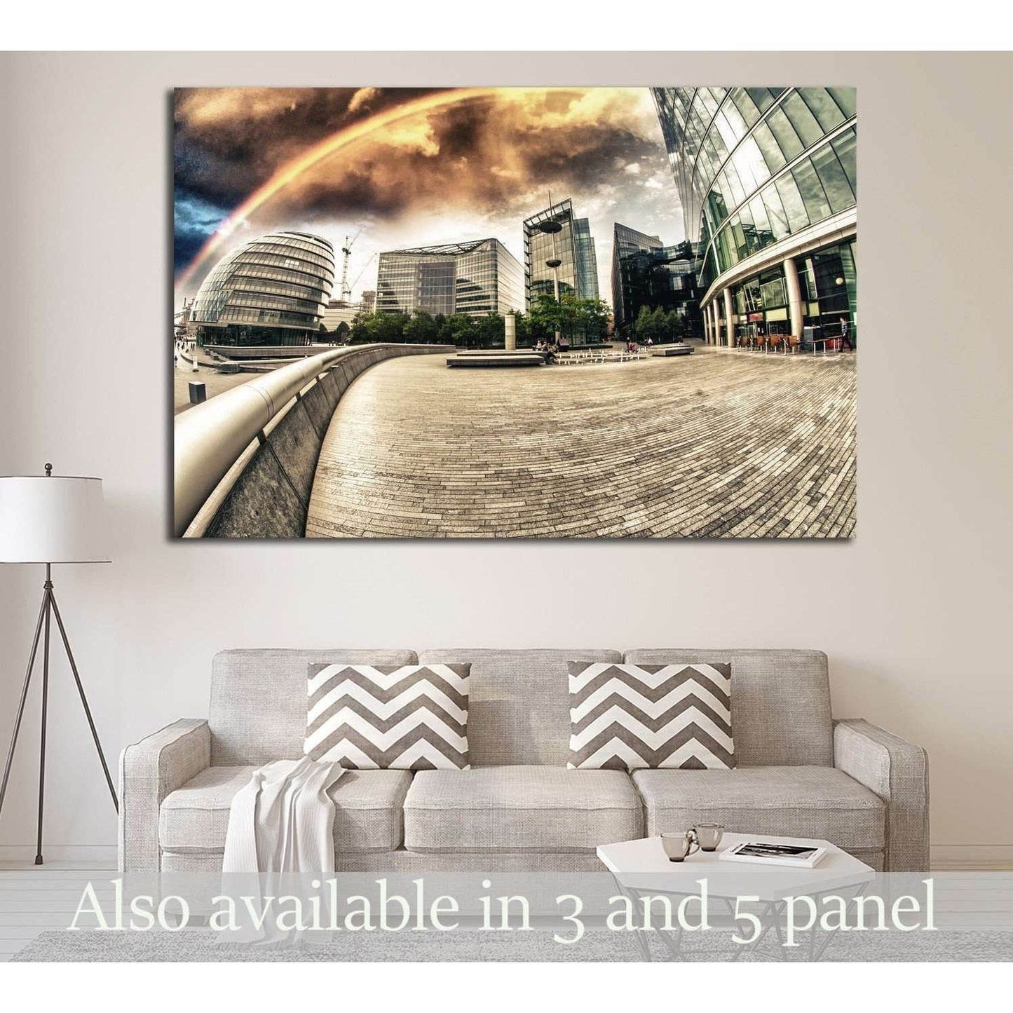 Rainbow over city skyline №1626 Ready to Hang Canvas PrintCanvas art arrives ready to hang, with hanging accessories included and no additional framing required. Every canvas print is hand-crafted, made on-demand at our workshop and expertly stretched aro