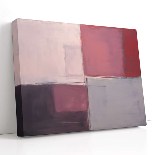 Rectilinear Forms in Gray, Pink, and Maroon - Canvas Print - Artoholica Ready to Hang Canvas Print