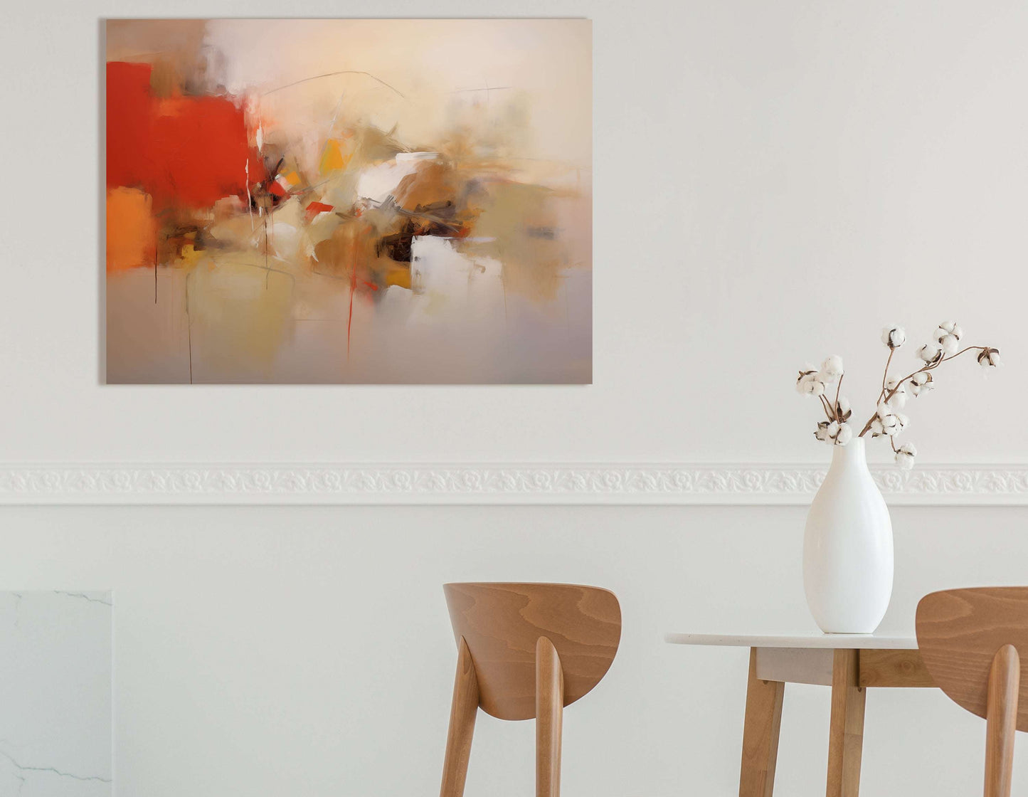 Red and Beige Symphony of Abstract Art - Canvas Print - Artoholica Ready to Hang Canvas Print