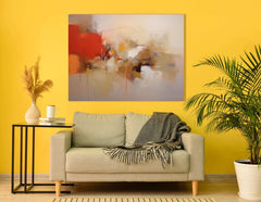 Red and Beige Symphony of Abstract Art - Canvas Print - Artoholica Ready to Hang Canvas Print