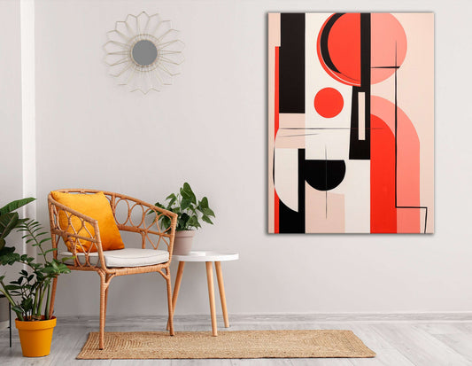 Red & Black Geometry - Canvas Print - Artoholica Ready to Hang Canvas Print