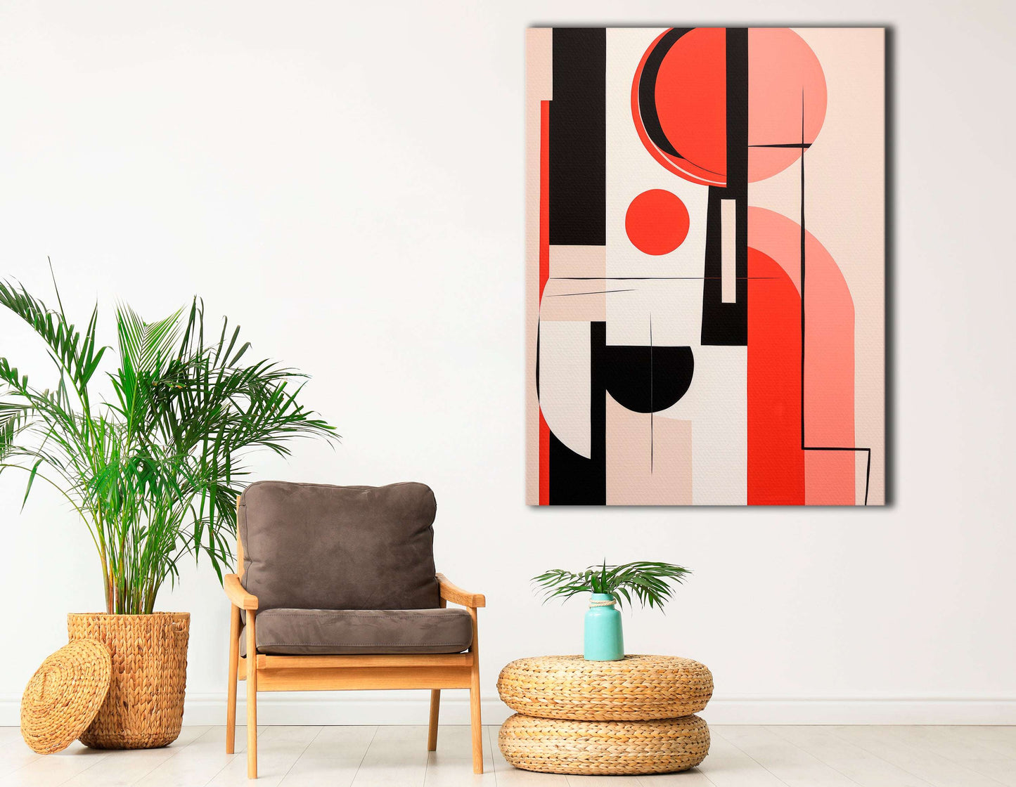 Red & Black Geometry - Canvas Print - Artoholica Ready to Hang Canvas Print