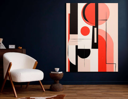 Red & Black Geometry - Canvas Print - Artoholica Ready to Hang Canvas Print