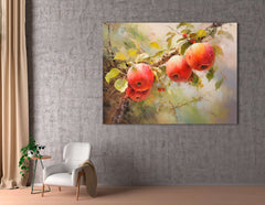 Red Apples on Branch - Canvas Print - Artoholica Ready to Hang Canvas Print