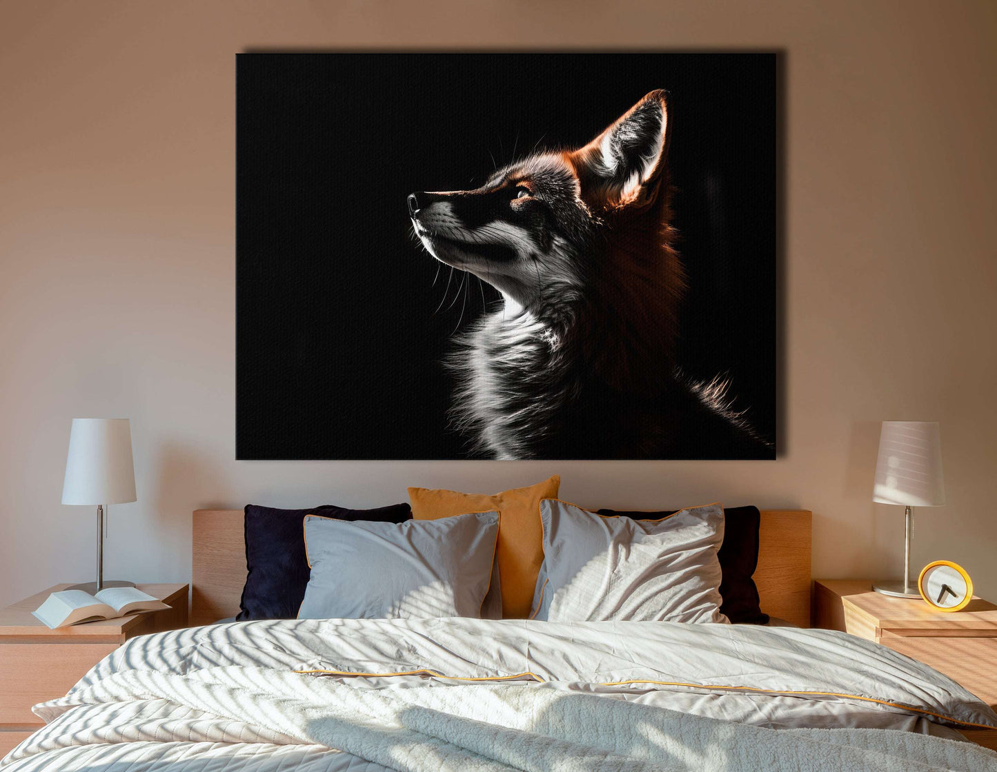 Red Fox with Contrasting Light and Shadow - Canvas Print - Artoholica Ready to Hang Canvas Print