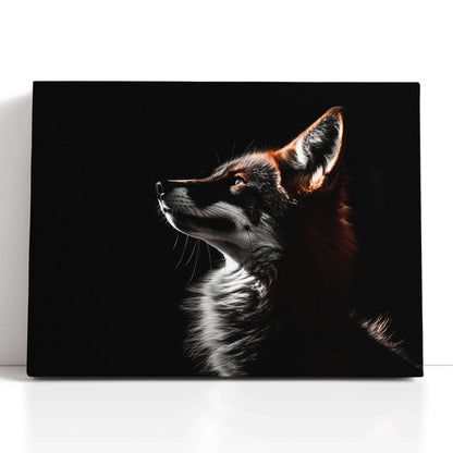 Red Fox with Contrasting Light and Shadow - Canvas Print - Artoholica Ready to Hang Canvas Print