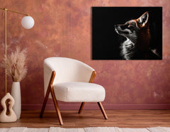 Red Fox with Contrasting Light and Shadow - Canvas Print - Artoholica Ready to Hang Canvas Print