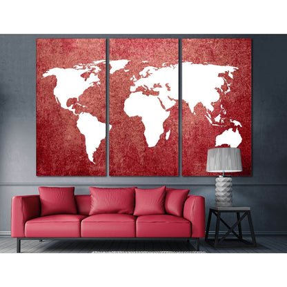 Grunge Red World Map Canvas ArtworkDecorate your walls with a stunning Red Map Canvas Art Print from the world's largest art gallery. Choose from thousands of Grunge Map artworks with various sizing options. Choose your perfect art print to complete your