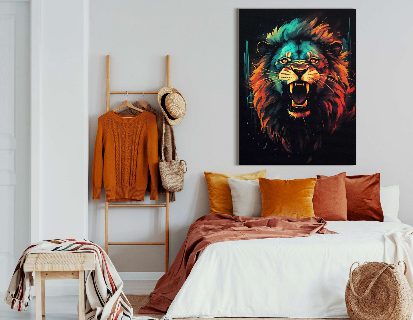 Regal Poise of the Wild Lion - Canvas Print - Artoholica Ready to Hang Canvas Print