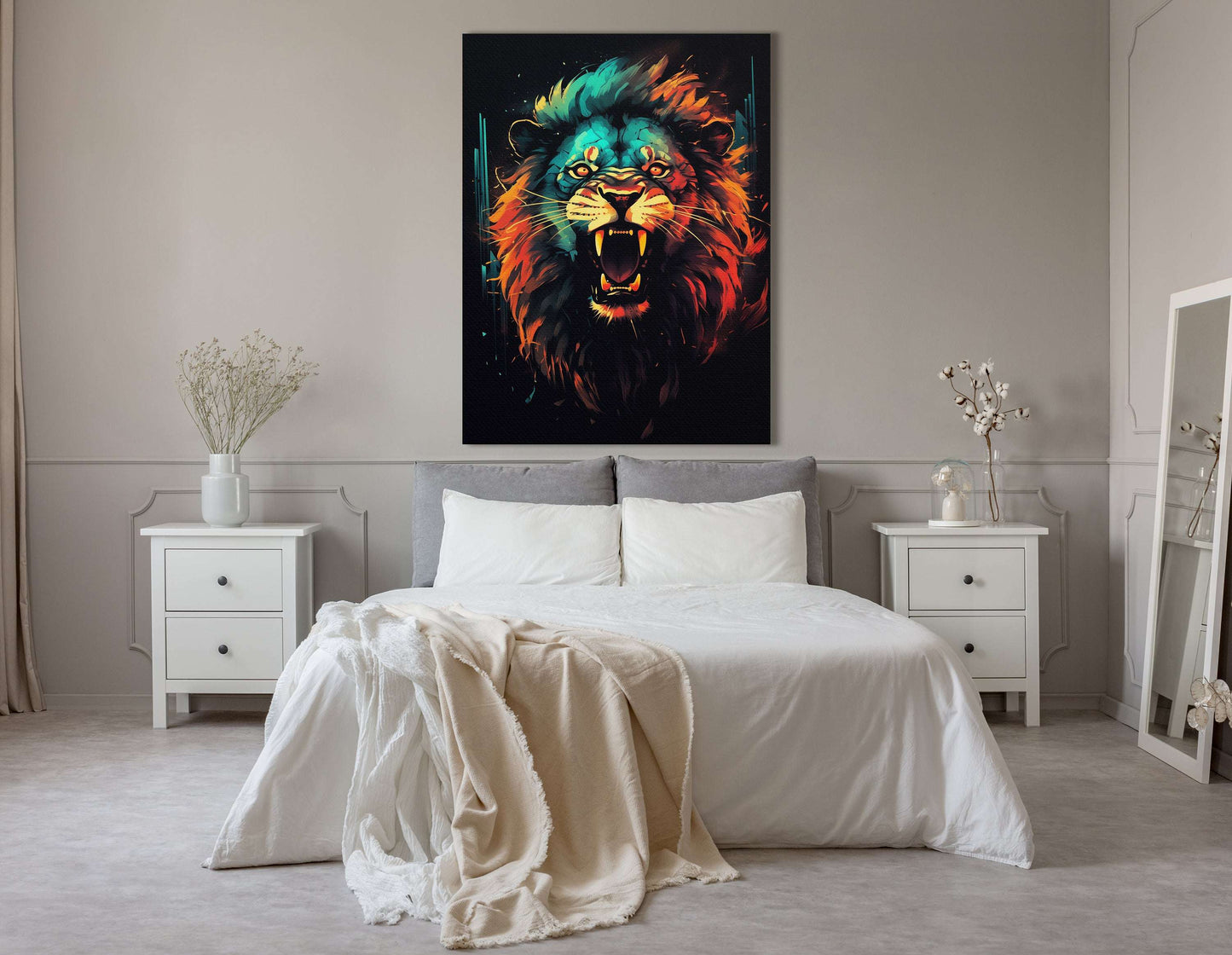 Regal Poise of the Wild Lion - Canvas Print - Artoholica Ready to Hang Canvas Print