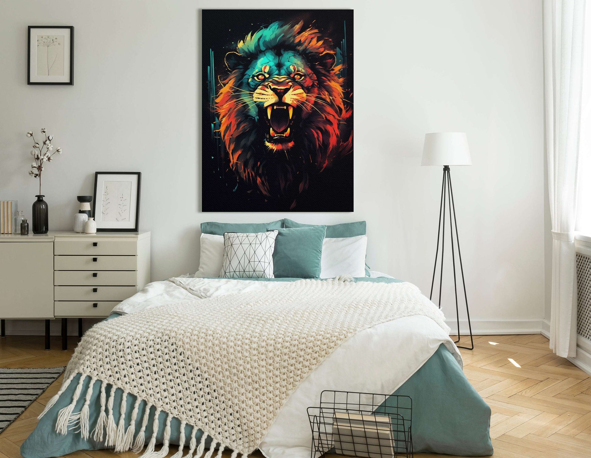 Regal Poise of the Wild Lion - Canvas Print - Artoholica Ready to Hang Canvas Print