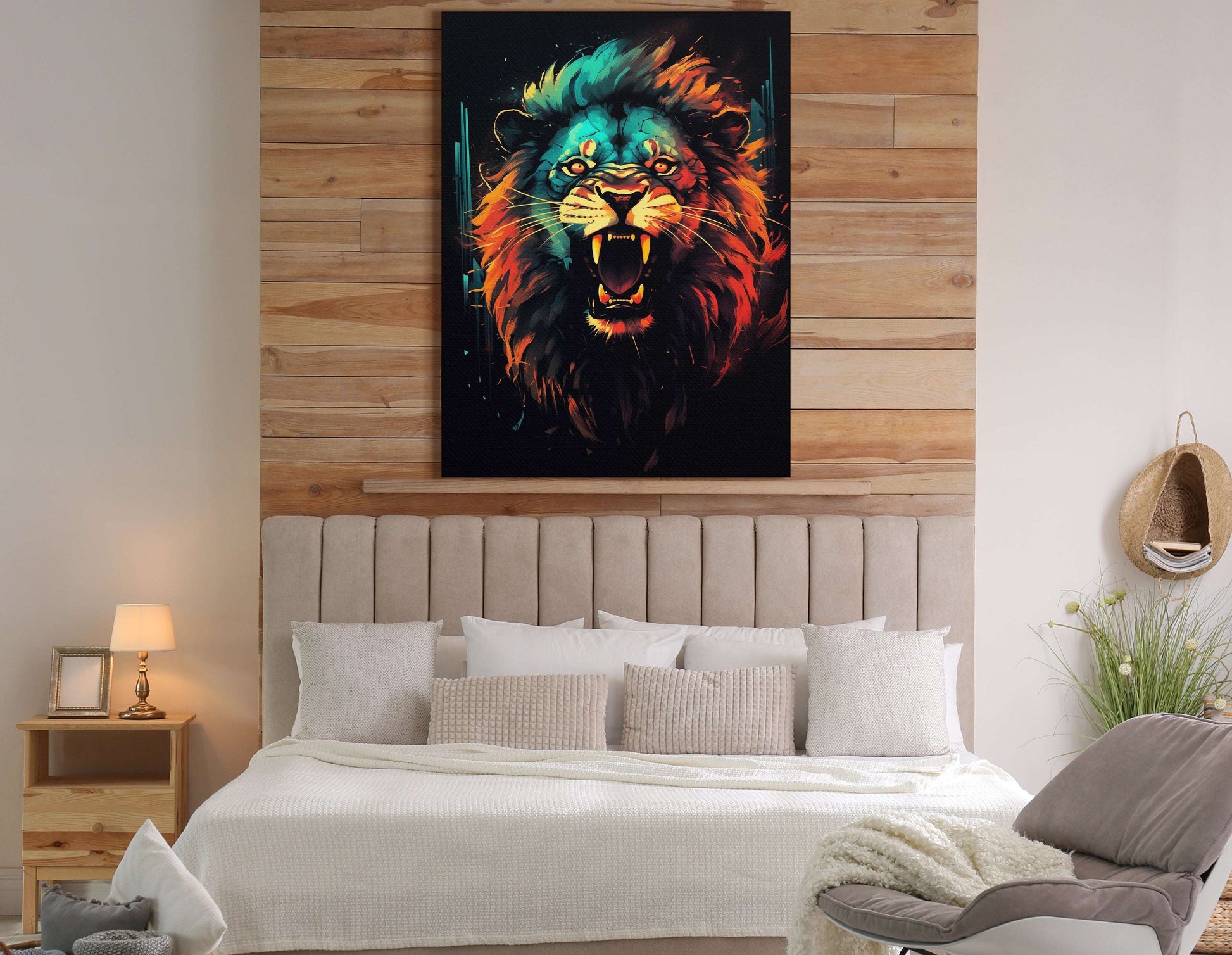 Regal Poise of the Wild Lion - Canvas Print - Artoholica Ready to Hang Canvas Print