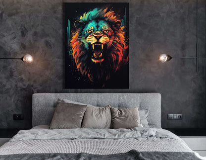 Regal Poise of the Wild Lion - Canvas Print - Artoholica Ready to Hang Canvas Print