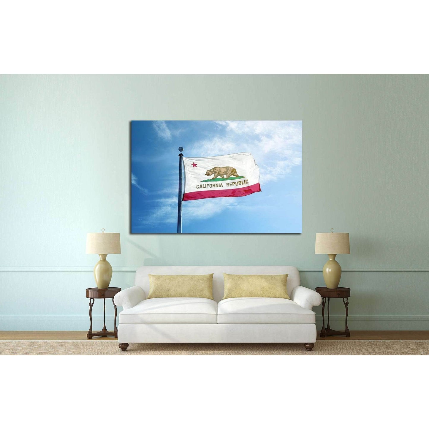 Republic California flag on the mast №1953 Ready to Hang Canvas PrintCanvas art arrives ready to hang, with hanging accessories included and no additional framing required. Every canvas print is hand-crafted, made on-demand at our workshop and expertly st