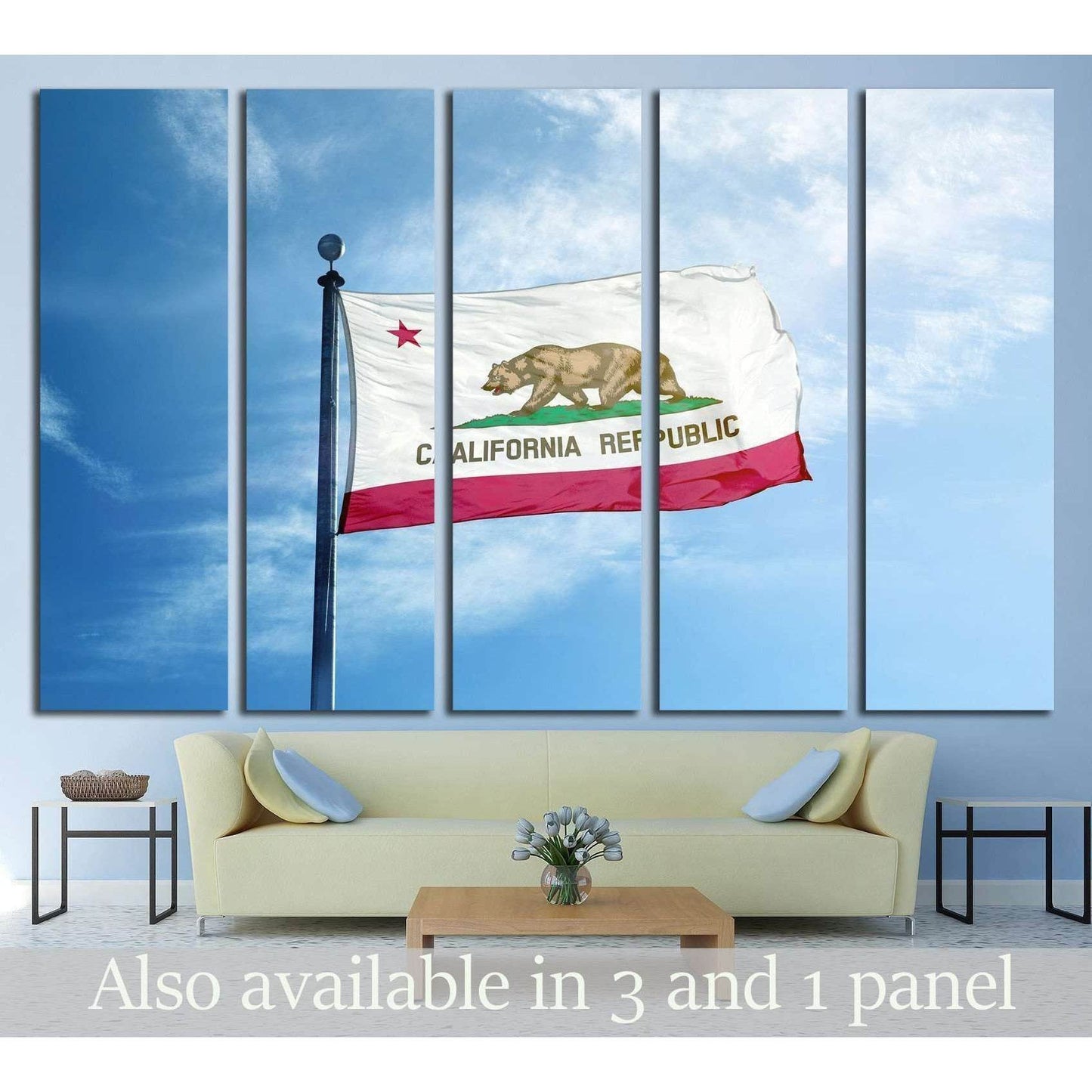 Republic California flag on the mast №1953 Ready to Hang Canvas PrintCanvas art arrives ready to hang, with hanging accessories included and no additional framing required. Every canvas print is hand-crafted, made on-demand at our workshop and expertly st