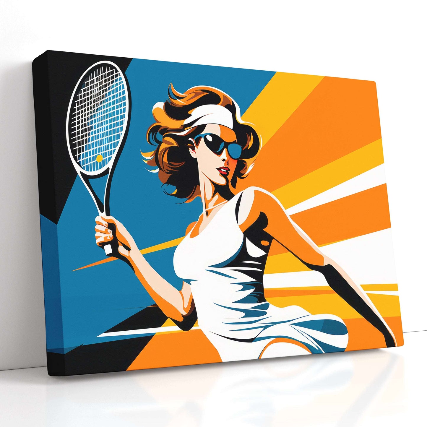 Retro Pop Art Tennis Player - Canvas Print - Artoholica Ready to Hang Canvas Print