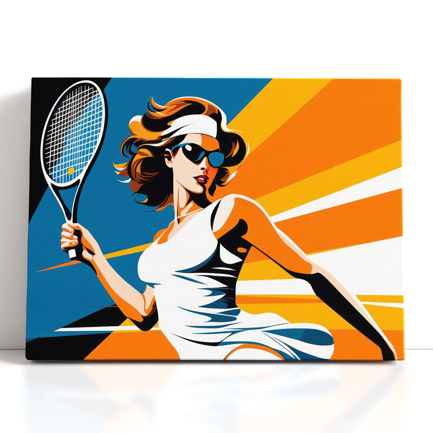 Retro Pop Art Tennis Player - Canvas Print - Artoholica Ready to Hang Canvas Print