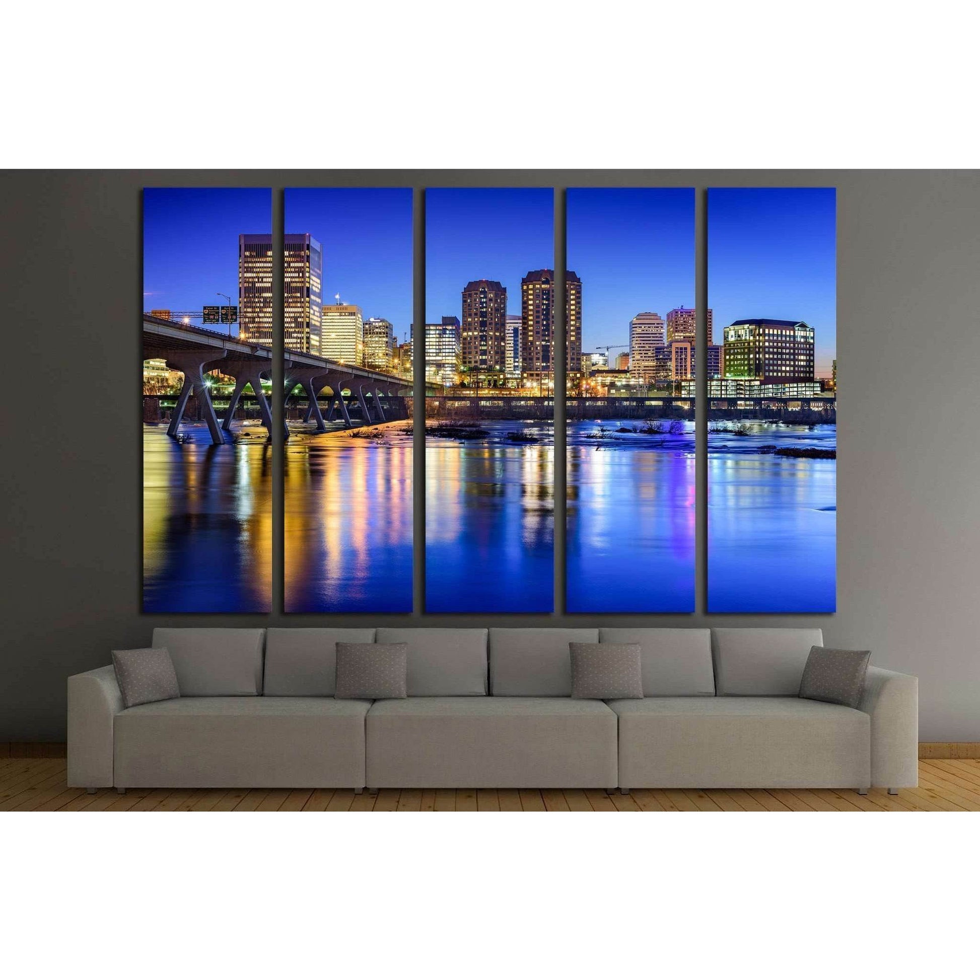 Richmond, Virginia, USA downtown skyline on the James River №2028 Ready to Hang Canvas PrintCanvas art arrives ready to hang, with hanging accessories included and no additional framing required. Every canvas print is hand-crafted, made on-demand at our w