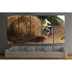 Rider driving in the motocross race №2482 Ready to Hang Canvas PrintCanvas art arrives ready to hang, with hanging accessories included and no additional framing required. Every canvas print is hand-crafted, made on-demand at our workshop and expertly str
