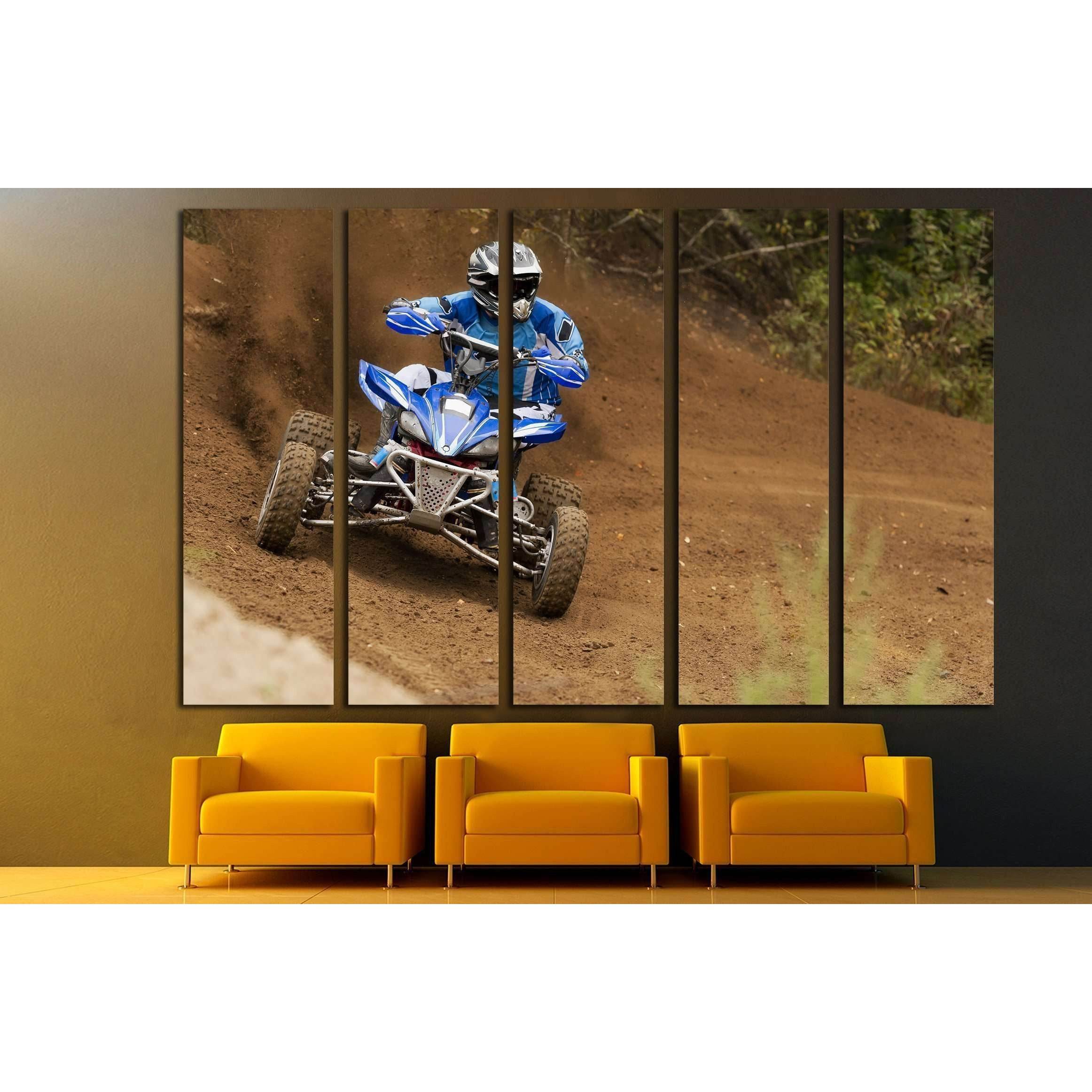 Rider driving in the race №2479 Ready to Hang Canvas PrintCanvas art arrives ready to hang, with hanging accessories included and no additional framing required. Every canvas print is hand-crafted, made on-demand at our workshop and expertly stretched aro