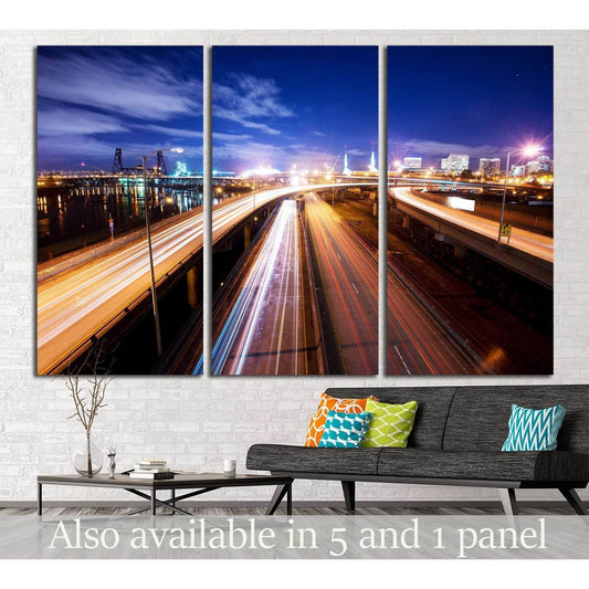 Road at night in portland №807 Ready to Hang Canvas PrintCanvas art arrives ready to hang, with hanging accessories included and no additional framing required. Every canvas print is hand-crafted, made on-demand at our workshop and expertly stretched arou