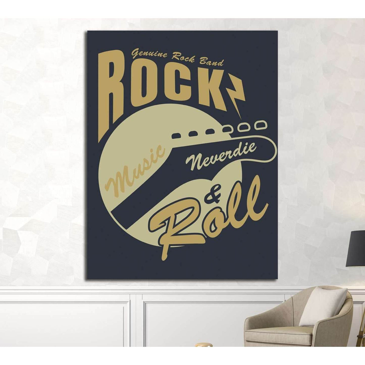 rockandroll №4589 Ready to Hang Canvas PrintCanvas art arrives ready to hang, with hanging accessories included and no additional framing required. Every canvas print is hand-crafted, made on-demand at our workshop and expertly stretched around 100% North