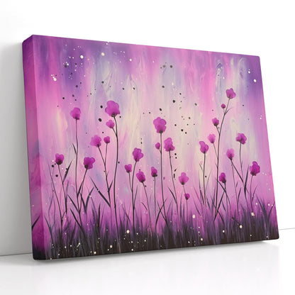 Romantic Scenery with Purple Flowers - Canvas Print - Artoholica Ready to Hang Canvas Print