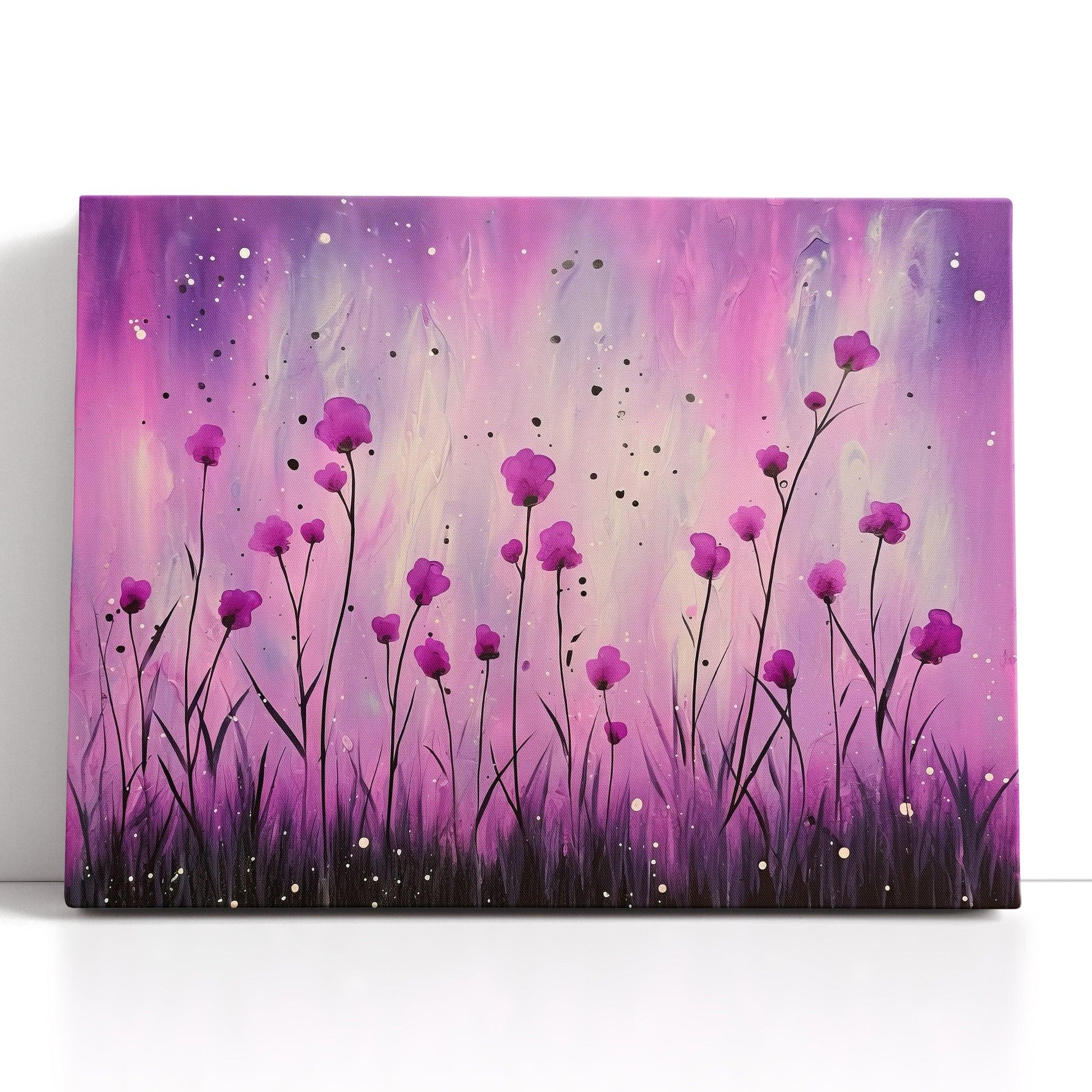 Romantic Scenery with Purple Flowers - Canvas Print - Artoholica Ready to Hang Canvas Print