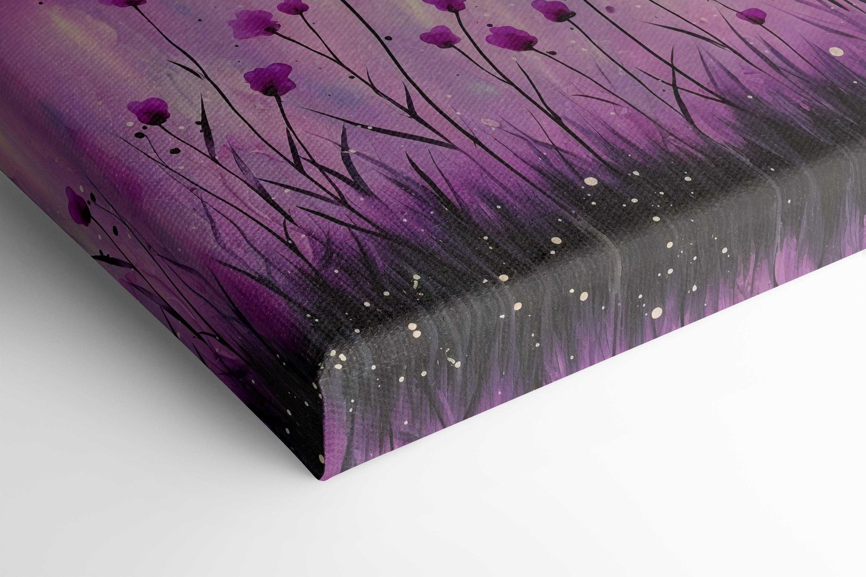 Romantic Scenery with Purple Flowers - Canvas Print - Artoholica Ready to Hang Canvas Print