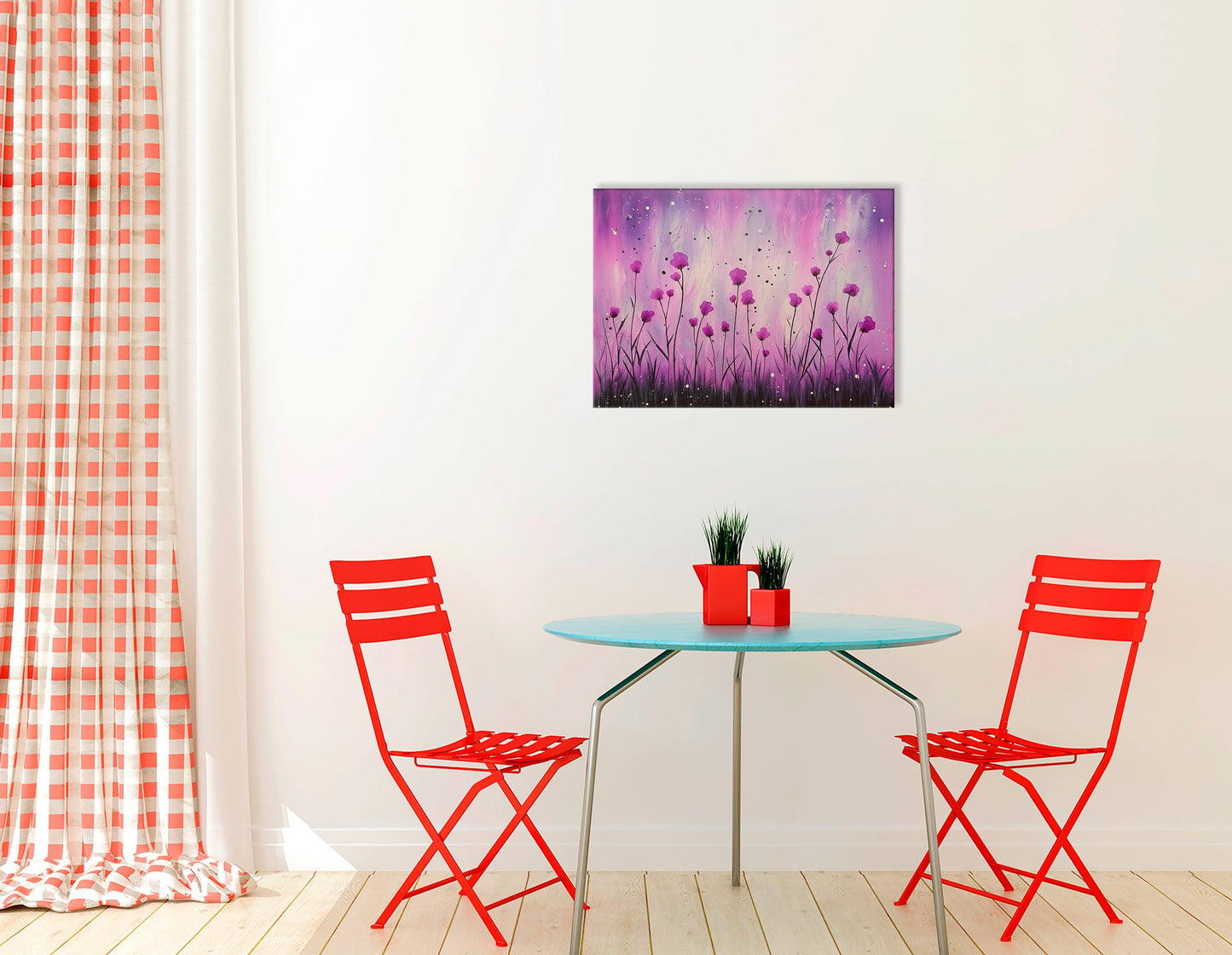 Romantic Scenery with Purple Flowers - Canvas Print - Artoholica Ready to Hang Canvas Print