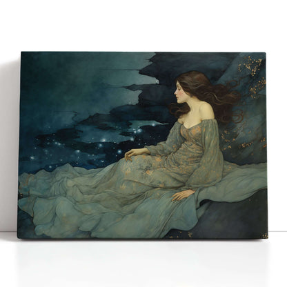 Romantic Starry Night Vintage - Canvas Print - Artoholica Ready to Hang Canvas Print