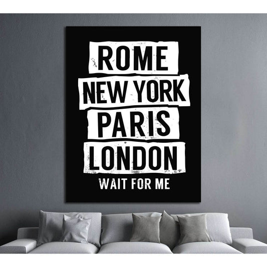 Rome, New York, Paris, London №4535 Ready to Hang Canvas PrintCanvas art arrives ready to hang, with hanging accessories included and no additional framing required. Every canvas print is hand-crafted, made on-demand at our workshop and expertly stretched