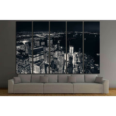 Rooftop night view of New York City downtown №1369 Ready to Hang Canvas PrintCanvas art arrives ready to hang, with hanging accessories included and no additional framing required. Every canvas print is hand-crafted, made on-demand at our workshop and exp