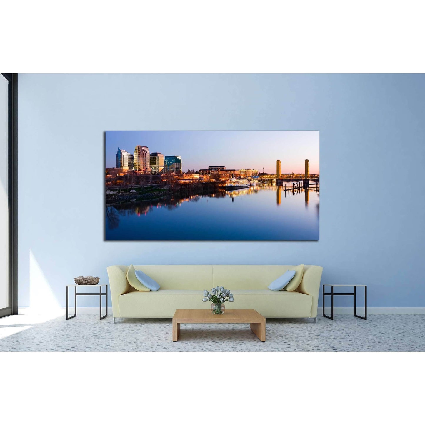 Sacramento skyline at night №1619 Ready to Hang Canvas PrintCanvas art arrives ready to hang, with hanging accessories included and no additional framing required. Every canvas print is hand-crafted, made on-demand at our workshop and expertly stretched a