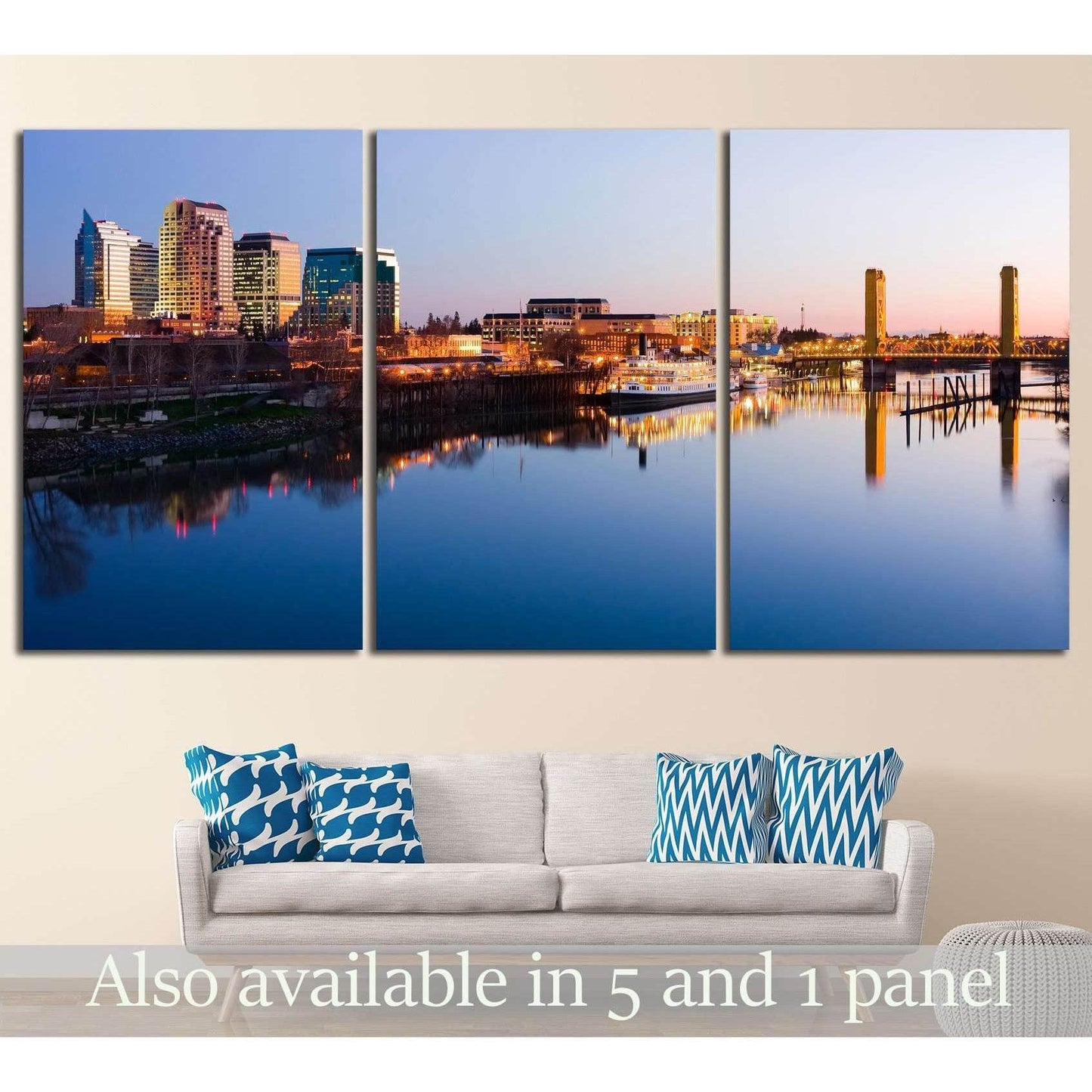 Sacramento skyline at night №1619 Ready to Hang Canvas PrintCanvas art arrives ready to hang, with hanging accessories included and no additional framing required. Every canvas print is hand-crafted, made on-demand at our workshop and expertly stretched a