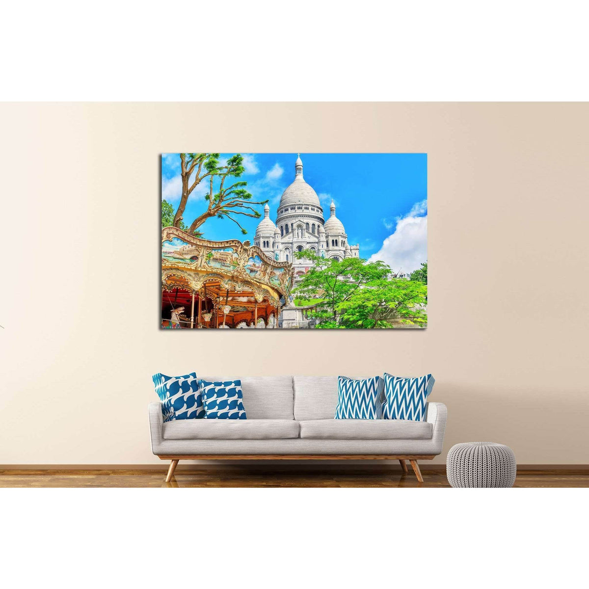 Sacre Coeur Cathedral on Montmartre Hill, Paris, France №1246 Ready to Hang Canvas PrintCanvas art arrives ready to hang, with hanging accessories included and no additional framing required. Every canvas print is hand-crafted, made on-demand at our works