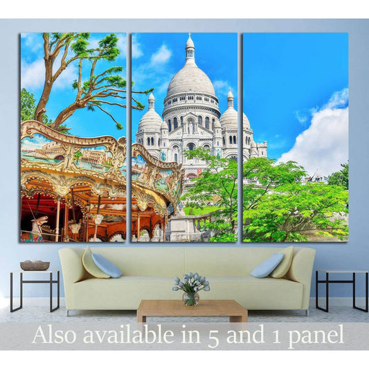 Sacre Coeur Cathedral on Montmartre Hill, Paris, France №1246 Ready to Hang Canvas PrintCanvas art arrives ready to hang, with hanging accessories included and no additional framing required. Every canvas print is hand-crafted, made on-demand at our works