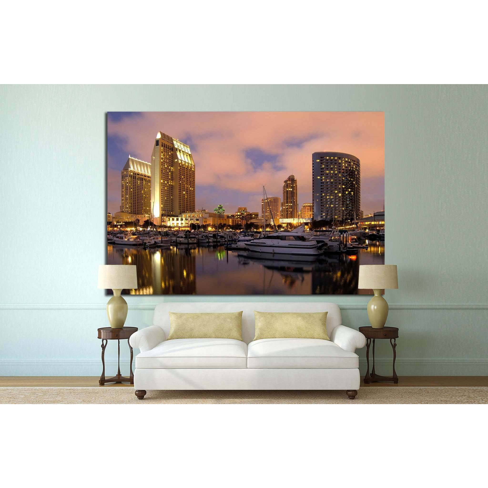 San Diego downtown marina №1024 Ready to Hang Canvas PrintCanvas art arrives ready to hang, with hanging accessories included and no additional framing required. Every canvas print is hand-crafted, made on-demand at our workshop and expertly stretched aro