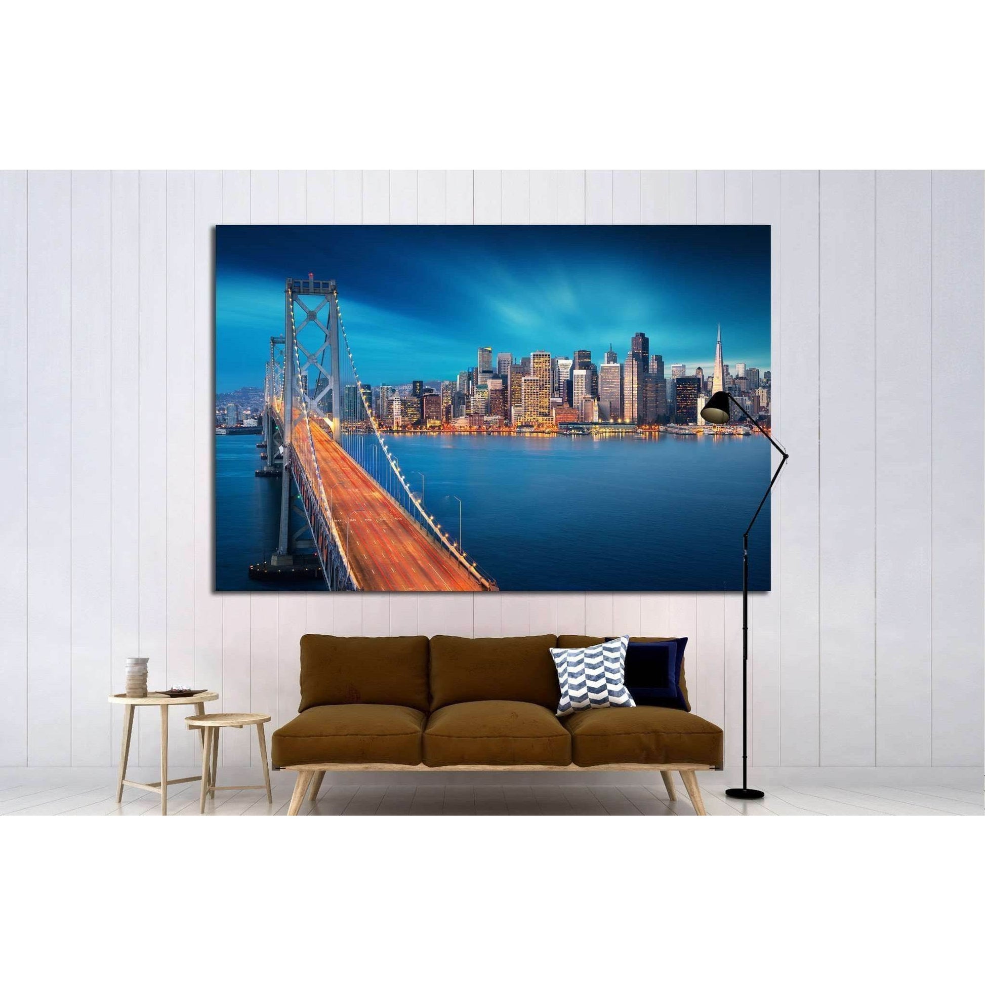 San Francisco, Bay Bridge in foreground №1657 Ready to Hang Canvas PrintCanvas art arrives ready to hang, with hanging accessories included and no additional framing required. Every canvas print is hand-crafted, made on-demand at our workshop and expertly