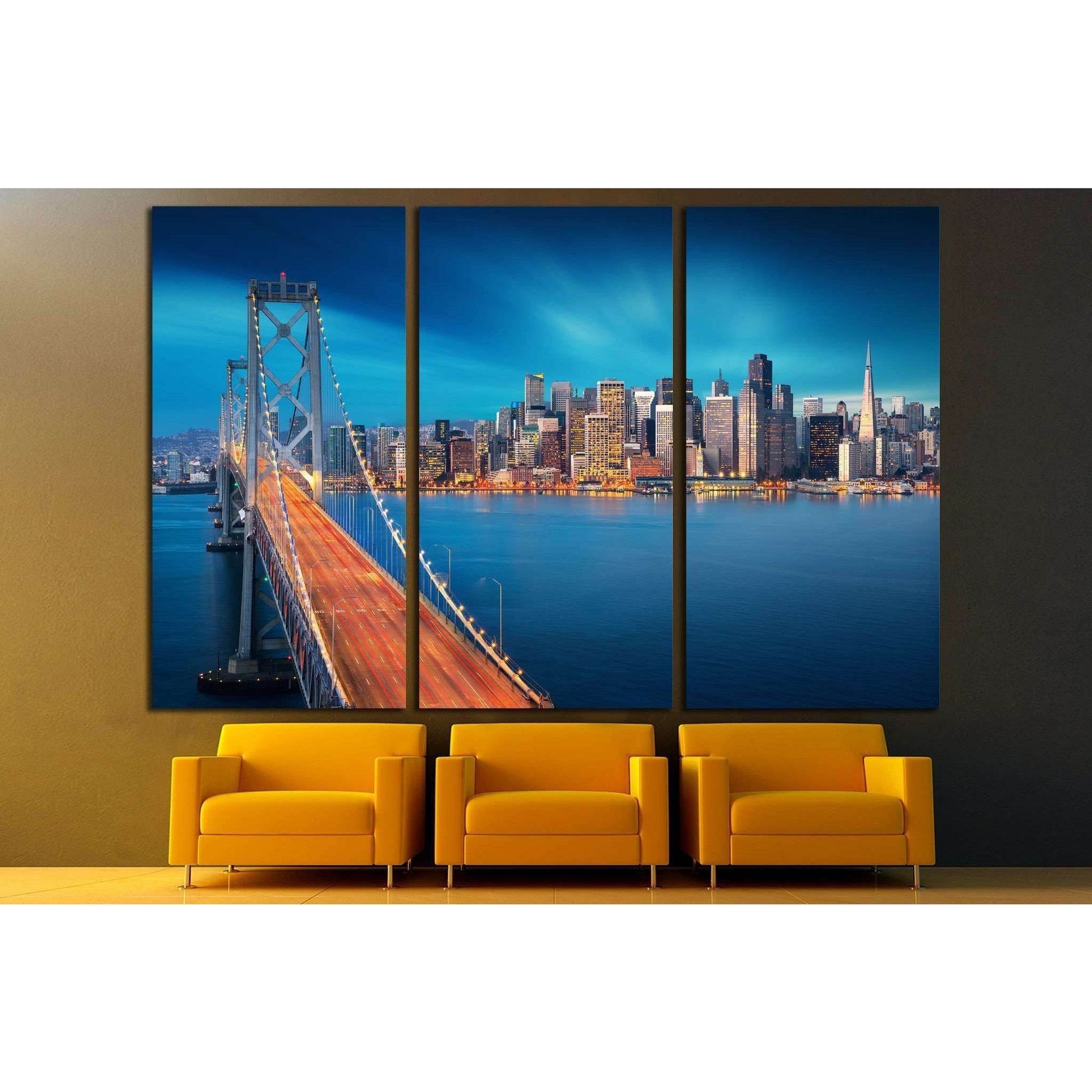 San Francisco, Bay Bridge in foreground №1657 Ready to Hang Canvas PrintCanvas art arrives ready to hang, with hanging accessories included and no additional framing required. Every canvas print is hand-crafted, made on-demand at our workshop and expertly