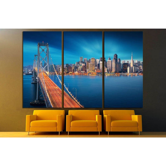 San Francisco, Bay Bridge in foreground №1657 Ready to Hang Canvas PrintCanvas art arrives ready to hang, with hanging accessories included and no additional framing required. Every canvas print is hand-crafted, made on-demand at our workshop and expertly
