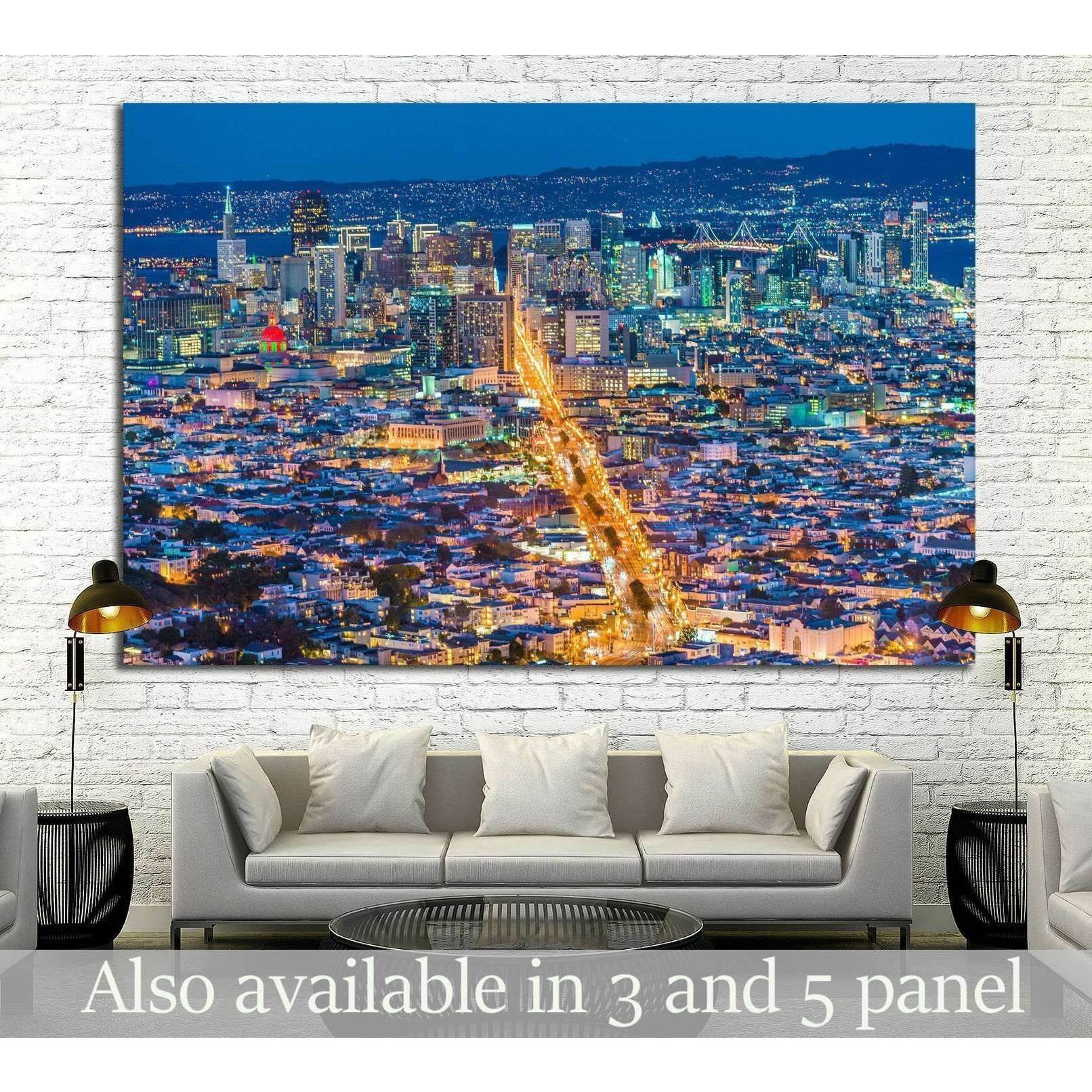 San Francisco City from Twin Peak №1712 Ready to Hang Canvas PrintCanvas art arrives ready to hang, with hanging accessories included and no additional framing required. Every canvas print is hand-crafted, made on-demand at our workshop and expertly stret