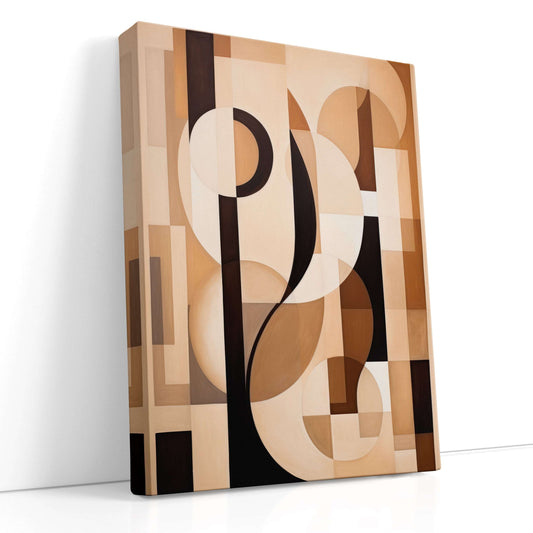Sepia Geometric Abstract Forms - Canvas Print - Artoholica Ready to Hang Canvas Print