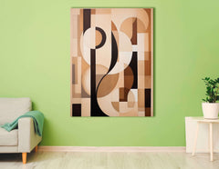 Sepia Geometric Abstract Forms - Canvas Print - Artoholica Ready to Hang Canvas Print